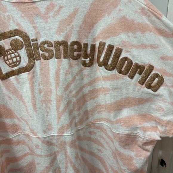 Walt Disney World Tie Dye Spirit Jersey Size XL Pink/White/Rose Gold Glitter EUC - Picture 3 of 7